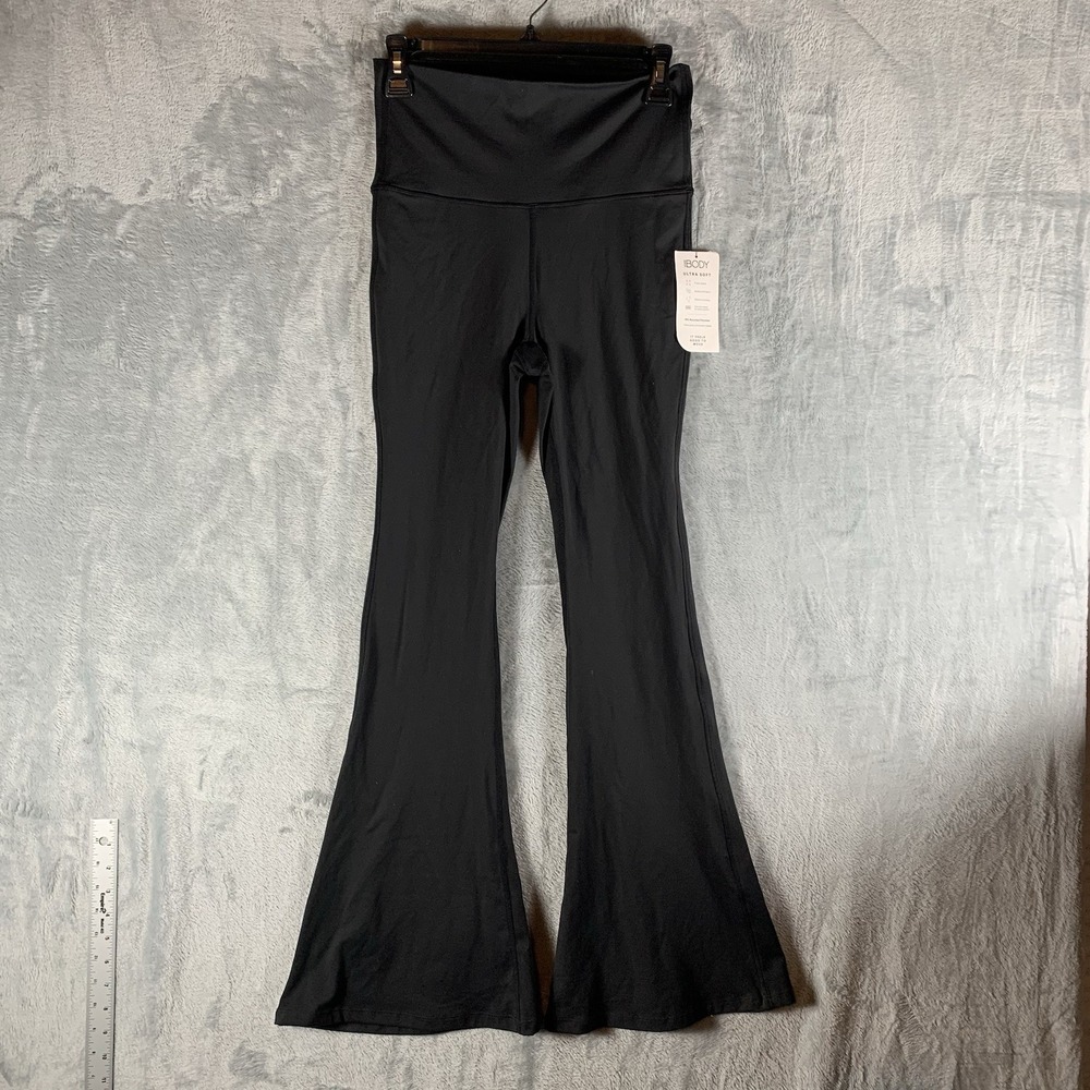 Cotton On Body Women's Leggings XS Ultra Soft Fold Over Flare Black Gym Yoga NWT